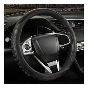 3D Steering Wheel Cover Great Grip with 3D Honeycomb Hole, Anti-Slip Sporty Design, Universal 15 inch (All Black)