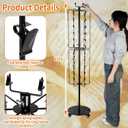 BBTO 61'' H Potato Chip Rack Display Stand Chip Strip Rack Potato Chips Display with 72 Clips for Store Supplies Candy Merchandise Stand Snack Black