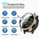 4-Pack Approach S50 Screen Protector Case Compatible with Garmin Approach S50 Smartwatch, Ultra-Thin Scratch Resistant Cover with Tempered Glass for Women Men