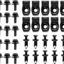 GOOACC GRC-70 35PCS Engine Under Cover Splash Shield Guard Body Bolts Bumper Fender Liner Push Retainer Fastener Rivet Clips , black