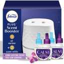 Febreze Plug Scent Booster Starter Kit, Oil Diffuser, Air Freshener Plug in, Continuous Scent Device + 2 Downy Calm Refills