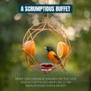 MEKKAPRO Sun Baltimore Oriole Feeder for Outdoors, Jelly and Orange Metal Bird Feeder, Unique Sun Design and Bright Color Oriole Bird Feeder, Open Top Hook, UV-Resistant Powder-Coated Steel (Single)