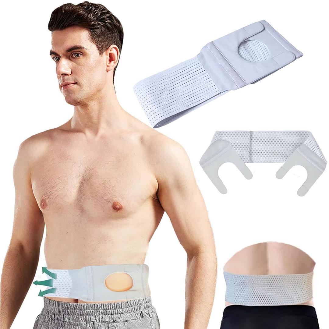 Ostomy Support Belt Adjustable Stoma Support Belt Ileostomy Colostomy Belt Provides Protection And Comfort For Ostomy Bag Suitable for All Ostomy Bag (Grey M 32-36 in)