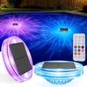 Solar Floating Pool Lights, IP68 Waterproof RGB Pool Lights with Top & Bottom Glow, 2 Pack 4.4in LED Solar Powered Floating Light with Remote for Inground/Above Ground Swimming Pool Bathtub Pond