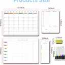 Magnetic Dry Erase Calendar Whiteboard Set (4-Pack) for Fridge,with Monthly and Weekly Views (16" x 11"),Daily Planners (10" x 8") and to Do List Whiteboard (10 x 4) 6 Markers & Eraser