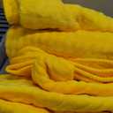 COZYART Lint Free Towel Sets 8 Pcs Yellow, Soft, Fluffy, Absorbent & Quick Dry 500GSM Microfiber 3D Bubble Bathroom Daily Use Set with 2 Bath Towels, 2 Hair Towels, 2 Hand Towels, 2 Washcloths