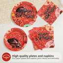 Grencian 96 Pcs Hibachi Party Decorations Folding Fans Birthday Party Supplies Japanese Cherry Blossom Tableware Set for Hibachi Japanese Summer Picnic Birthday Serves 24