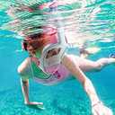 QingSong Full Face Snorkel Mask for Adults, Snorkeling Gear with Camera Mount, 180 Degree Panoramic View Snorkel Set Anti-Fog Anti-Leak (2 Pack - White Blue+White Pink), Size: S/M
