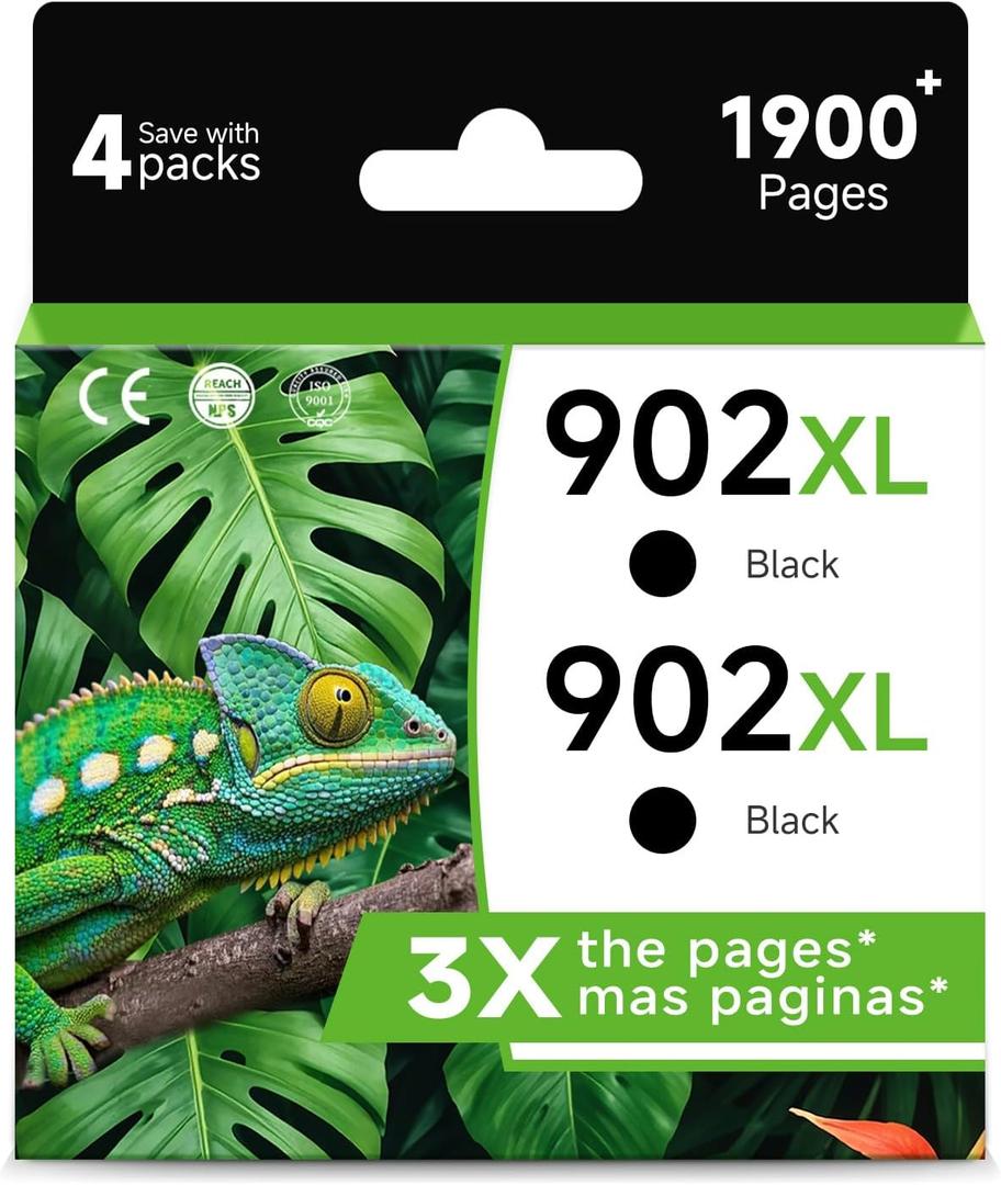 902XL Black Ink Cartridge Compatible for HP902 HP 902 XL Ink for OfficeJet 6950 6951 6954 6956 6958 6961 6962 6963 6964 6966 for OfficeJet Pro 6978 6958 6968 6958 6962 6964 6950 6960 6970 Printer