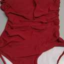 Blooming Jelly Women's One Piece Swimsuit Tummy Control Bathing Suit Modest Cute Slimming Flattering Ruffle Ladies Swimwear (Medium, Red_a)