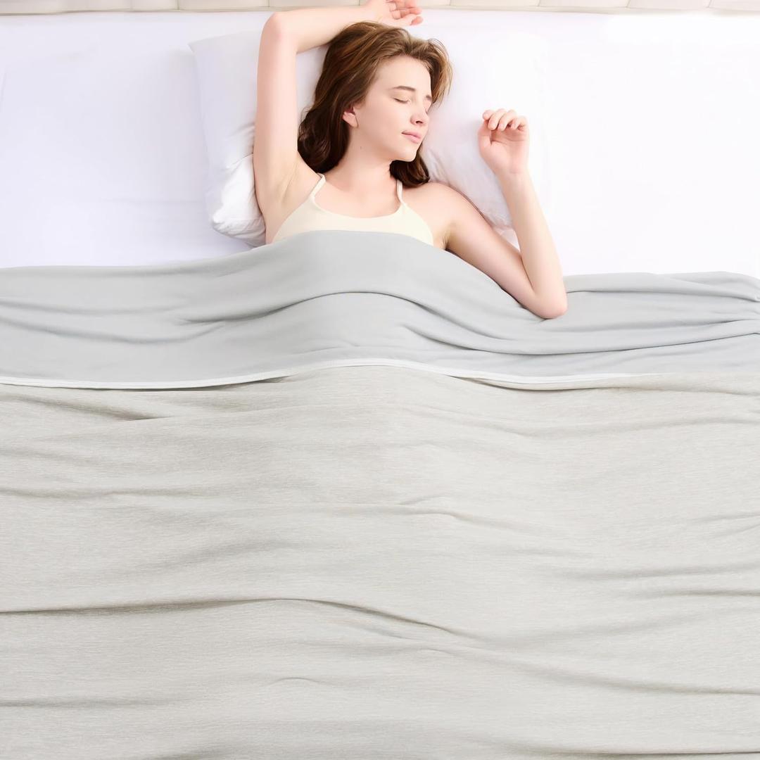 Topcee Cooling Blanket (90"x90"Queen Size) for Night Sweats Absorbs Heat to Keep Adults Cool on Warm Nights, Q-Max 0.5 Cooling Blankets for Hot Sleepers, Ultra-Cool Lightweight Blanket for Bed