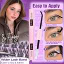 Wispy Lash Clusters Kit Natural Cluster Eyelash Extensions Kit DIY Lash Extensions Kit CC-Curly Clean Makeup 10-16MM Beginner-Friendly Lash Bond and Seal Kit 132Pcs