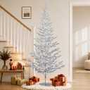 6ft Silver Christmas Tree, Retro Aluminum Christmas Tree, Tinsel Trees