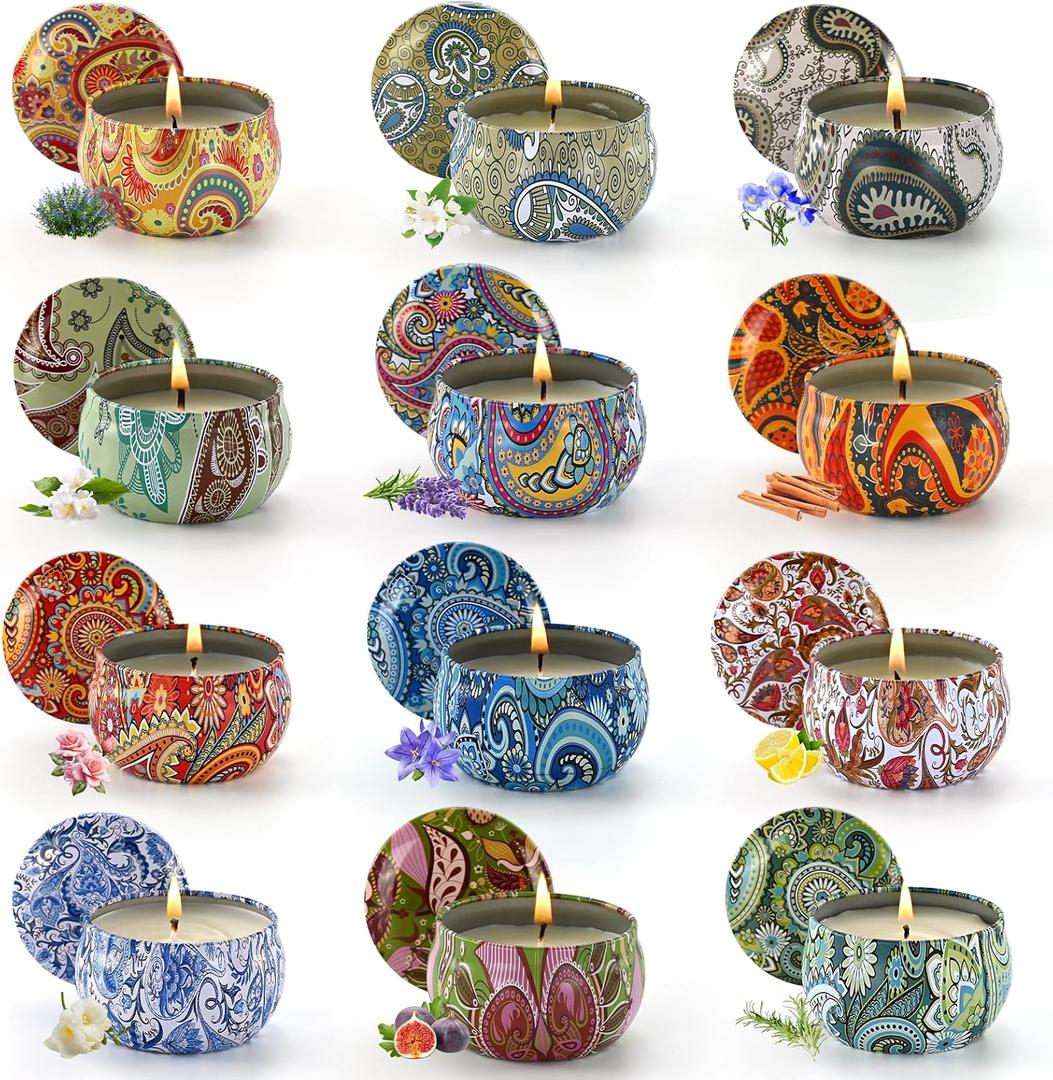 Scented Candles Gift Set, 12 Pack Candle for Home Scented, Candles Clearance with Gift Box, Aromatherapy Non Toxic Candle for Men, Women, Friends Birthday, Mother's Day