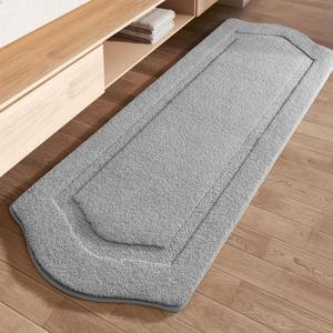 Bathroom Rugs Runner 24x60, Long Bath Rug Non-Slip, Extra Soft Absorbent Shaggy Large Bath Mats for Bathroom, Grey