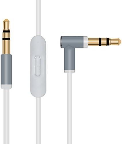 Arzweyk Replacement Audio Cable Cord Wire with in-line Mic and Remote Control Compatible with Beats Solo/Studio/Pro/Detox/Wireless/Mixr/Executive/Pill (White)