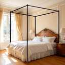 Full Size Canopy Bed Frame, Thickened Metal Poles with Four Durable Corner Brackets, Compatible with Metal/Wood, 78"W x 53"L