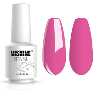 Vishine Soak Off UV LED Gel Polish Lacquer Nail Art Manicure Varnish Fuchsia Pink 1481