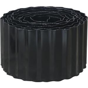 Corrugated Metal Garden Edging, 4"20Ft Landscape Edging Border for Lawn, Flower Bed, Garden Fence, Paver Edging, Metal Garden Edging for DIY Borders and Landscaping, Black