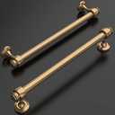 Amerdeco 10 Pack Brushed Satin Nickel Cabinet Pulls 7 Inch Hole Centers, 8 Inch Length Handles for Kitchen Cabinet Hardware,Solid Cabinet Handles for Bathroom Drawer Handles IH0005