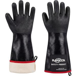 RAPICCA 932F Heat Resistant BBQ Grill Gloves: Oil Resistant Waterproof for Smoking Grilling Cooking Barbecue Deep Frying Turkey Rotisserie Handling Hot Greasy Meat | Great Stocking Stuffers for Men, XL