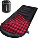 Flannel Sleeping Bag Cotton 0 Degree Cold Weather for Adults XXL Wearable Sleeping Bag 4 Seasons Waterproof with Compression Sack