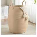 105L Extra Large Laundry Hamper Basket by Fiona's magic, Woven Tall Clothes Hamper for Storage Blanket, Toys and Dirty Cothes in Bedroom and Living Room Organizer, Jute Brown