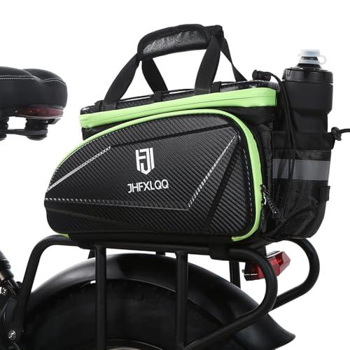 Bike Bag for Bicycle Rear Rack: 17L (Expandable to 35L) Large Capacity Hard Shell Electric Bike Trunk Saddle Bag Waterproof Leather Carbon Fiber Style - Panniers Bike Bags for Ebike and Bicycle
