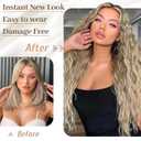 KooKaStyle Hair Extensions, 7PCS Clip in Long Mermaid Wavy Hair Extensions Thick Natural Hairpieces Double Weft for Women Full Head (20 Inch, Dirty Blonde)