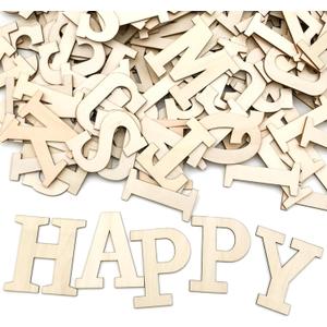Wooden Letters for Crafts, 4 Inch Unfinished Capital Wooden Alphabet Letters&Numbers Wood Letters for DIY Painting Arts Home Decorations Kids Spelling Learning(64Pcs)