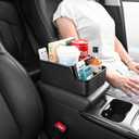 Car Front Seat Organizer with Compartment,Center Console Organizer,Car Armrest Storage Box,Back Seat Cup Holder Tray,Between Seat Small Caddy with Phone Holder for Truck,SUV,Van (Black)