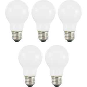 SYLVANIA LED TruWave Natural Series A19 Light Bulb, 75W Equivalent, Efficient 11W, 1100 Lumens, Medium Base, Dimmable, Frosted, 2700K, Soft White - 5 Pack (40818)