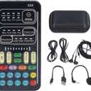 Voice Changer Set, Portable Recording Mini Live Broadcast Voice Disguiser, Handheld Microphone for Game Anchor Recording Computer