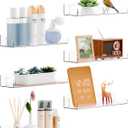 Yieach 6 Pack Acrylic Shelves for Wall Storage- No Drilling Adhesive Shelves - Clear Stick On Bathroom Wall Shelf Organizers,Plastic Floating Shelves for Perfume,Funko,Lego,Skincare,Bookshelf for Kids