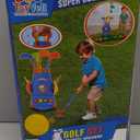 ToyVelt Toddler Golf Set - Kids Golf Clubs with 6 Balls, 4 Golf Sticks, 2 Practice Holes and a Putting Mat - Promotes Physical & Mental Development (Blue)