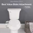 Bio Bidet SlimEdge 2 Pack Bidet Attachment for Toilet, Non Electric, Self Cleaning Dual Nozzles for Front and Rear Cold Water Wash, Adjustable Water Pressure, Ultra Thin Design, White