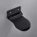 Shower Foot Rest for Shaving, Wall Mounted Folding Foot Stand for Bathroom, Black Metal (4 inches wide)