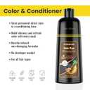 KINGMING Deep Brown Hair Dye Shampoo 3 in 1 for Gray Hair, 13.5 fl oz
