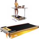 Walking Pad With Incline, Under Desk Treadmill - Jogging Machine for Home and Office, 265lbs Max Weight Capacity Portable Treadmill With Thicked Frame (Yellow)