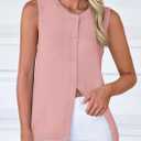 PRETTYGARDEN Sweater Vest Tops for Women 2026 Lightweight Summer Cardigan Sleeveless Button Up Knit Casual Spring Clothes (Pink, XL)