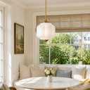 Milk Glass Ceiling Light Fixture, White, 9 inch