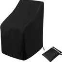 Stacking Outdoor Chair Cover Waterproof, Uranshin Outdoor Patio Furniture Covers Stacked Chairs 210D, Lounge Chair Covers Outdoor Stack Chairs for All Weather Protection, Black, 25"L x 25"W x 47H