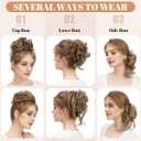 SARLA 2PCS Messy Bun Hair Pieces for Women Detachable Claw Clip Wavy Curly Synthetic Hairpieces for Updos with Tendrils Fake Scrunchies Ponytail Extension Bernstein