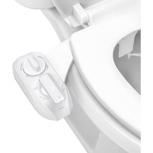 LUXE Bidet NEO 320 Plus - Warm Water, Dual Nozzle, Non-Electric Bidet Attachment for Toilet Seat, Patented Slide-In Install, 360 Self-Clean, EZ-Lift to Clean, Feminine & Rear Wash (White)