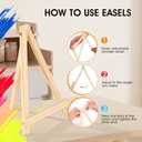 32 Pack 9 Inch Wood Easels, Easel Stand for Painting Canvases, Art, and Crafts, Tripod, Painting Party Easel, Kids Student Tabletop Easels for Painting, Portable Canvas Photo Picture Sign Holder