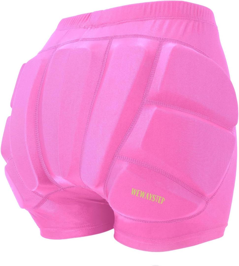 Kids Butt & Hip Padded Shorts for Skating,Youth Hip Protection Pads Figure Skating Shorts Crash Butt Pads for Tailbone & Butt (X-Small, Pink)