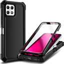NZND Designed for T-Mobile REVVL 7 Phone Case (REVVL 7 5G), Black | with Screen Protector, Full-Body Shockproof Protective Rugged Impact Resist Bumper Cover