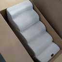 Made4Pets Dog Stairs Ramp for High Bed 22.8" H, 5-Step Pet Stairs for Bed Couch Sofa Climbing, 35D Foam Pet Steps for Small Dogs and Cats, Non-Slip Bottom Dog Steps, Beige