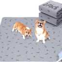Washable Puppy Pads 2Pack , 41x41 Reusable Pee Pads for Dogs, Absorbent Whelping Pads with Bone Print, Waterproof Dog Rug Non-Slip Protector for Housbreaking,Potty Training,Bed Couch Carpet