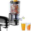 Juicer Attachment for KitchenAid, Cold Press Slow Juicer with 4.9" Large Feed Chute for Whole Fruits & Vegetables, Includes 2 * 1L Measuring Cups for KitchenAid Accessories and Attachments, Black